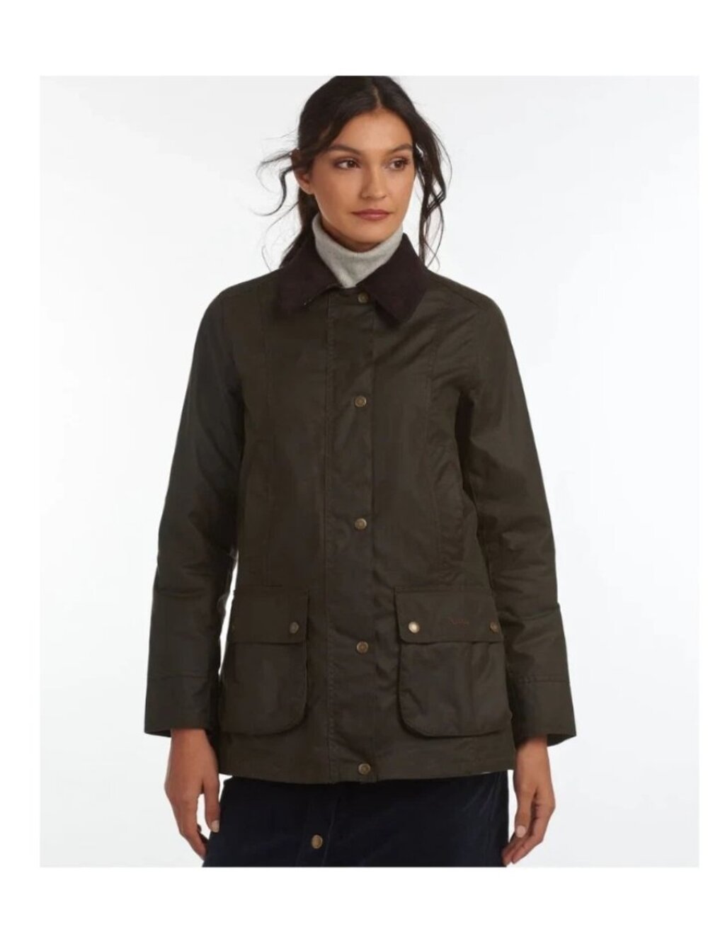 BARBOUR Classic Bedale Waxed Jacket Olive Size 34 NWT